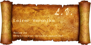 Leirer Veronika névjegykártya